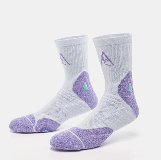 准者 AR LOGO專業籃球襪 'White/Purple'[Z123340303]