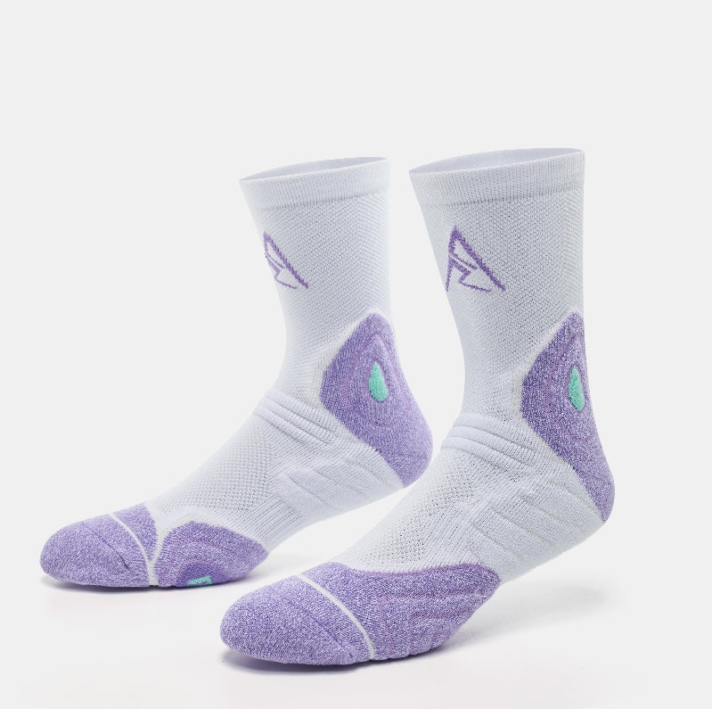准者 AR LOGO專業籃球襪 'White/Purple'[Z123340303]