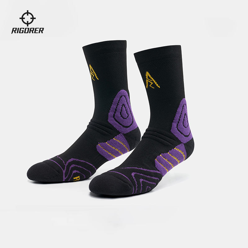准者 AR LOGO專業籃球襪  'Black/Purple'[Z123340303]